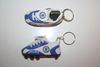 2 CHELSEA SOCCER FOOTBALL SHOE CLEAT KEYCHAINS .. HIGH QUALITY ...NEW
