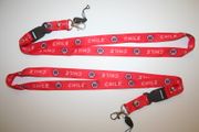 2 CHILE FIFA WORLD CUP SOCCER FOOTBALL LOGO LANYARDS KEYCHAINS PASSHOLDERS .. NEW