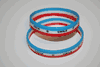 2 CHILE SOCCER BALL FOOTBALL LAYERED SILICONE BRACELETS WRISTBANDS .. ADULTS AND KIDS SIZES .. NEW
