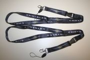 2 CHRYSLER BLACK HIGH QUALITY CAR LANYARDS KEYCHAINS PASSHOLDERS .. AUTOMOBILE .. NEW