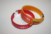 2 COLOMBIA COUNTRY FLAG  FLEXIBLE C  BRACELETS WRISTBANDS .. CHOOSE YOUR  COLOR .. NEW