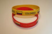 2 COLOMBIO COUNTRY FLAG SILICONE BRACELETS 1 RED AND 1 YELLOW ...NEW
