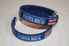 2 COSTA RICA BLUE COUNTRY FLAG FLEXIBLE METAL NYLON BRACELETS ... NEW