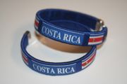 2 COSTA RICA BLUE COUNTRY FLAG FLEXIBLE METAL NYLON BRACELETS ... NEW
