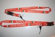 ***SOLD OUT ***2 COTE D'IVOIRE COUNTRY FLAG IVORY COAST ORANGE LANYARDS KEYCHAINS PASSHOLDERS .. NEW