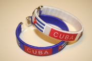 2 CUBA COUNTRY FLAG FLEXIBLE METAL NYLON BRACELETS WRISTBANDS ... CHOOSE YOUR COLOR .. NEW
