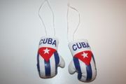 2 CUBA COUNTRY FLAG SET OF MINIATURE BOXING GLOVES ... HIGH QUALITY NEW 