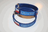 2 CZECH REPUBLIC BLUE COUNTRY FLAG FLEXIBLE METAL NYLON BRACELETS ... NEW