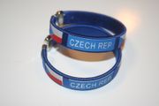 2 CZECH REPUBLIC BLUE COUNTRY FLAG FLEXIBLE METAL NYLON BRACELETS ... NEW