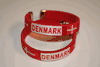 2 DENMARK COUNTRY FLAG RED BRACELETS .... NEW