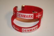 2 DENMARK COUNTRY FLAG RED BRACELETS .... NEW