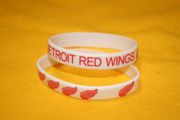 2 DETROIT RED WINGS WHITE SILICONE BRACELETS (ADULT OR KIDS SIZES) NHL HOCKEY