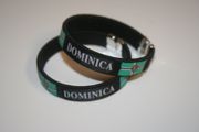 2 DOMINICA BLACK COUNTRY FLAG FLEXIBLE METAL NYLON BRACELETS ... NEW