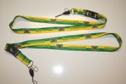 2 DOMINICA COUNTRY FLAG GREEN AND YELLOW LANYARDS KEYCHAINS PASSHOLDERS NECKSTRAPS ... NEW