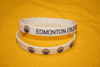 2 EDMONTON OILERS WHITE SILICONE BRACELETS NHL LOGOS