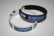 2 EL SALVADOR COUNTRY FLAG FLEXIBLE BRACELETS WRISTBANDS ... CHOOSE YOUR COLOR .. NEW