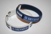 2 EL SALVADOR COUNTRY FLAG FLEXIBLE BRACELETS WRISTBANDS .... CHOOSE YOUR COLOR ...  NEW