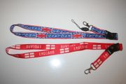 2 ENGLAND COUNTRY FLAG LANYARDS KEYCHAINS PASSHOLDERS VARIETY .. NEW