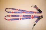 2 ENGLAND FIFA WORLD CUP FOOTBALL  LANYARD KEYCHAIN PASSHOLDERS .... SOCCER ... NEW