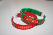 2 ERITREA COUNTRY FLAG FLEXIBLE METAL NYLON BRACELETS WRISTBANDS ... CHOOSE YOUR COLOR ... NEW