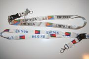...SOLD OUT ....2 ERITREA COUNTRY FLAG LANYARDS KEYCHAINS PASSHOLDERS ... 1 WHITE & 1 GREY ... NEW