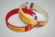 2 ESPANA COUNTRY FLAG FLEXIBLE BRACELETS WRISTBANDS ... SPAIN CHOOSE YOUR COLOR .. NEW