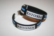 2 ESTONIA BLACK COUNTRY FLAG FLEXIBLE BRACELETS WRISTBANDS .. NEW