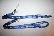 2 ESTONIA BLUE COUNTRY FLAG LANYARDS KEYCHAINS PASSHOLDERS .. NEW