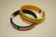 2 ETHIOPIA COUNTRY FLAG FLEXIBLE BRACELETS WRISTBANDS .. CHOOSE YOUR COLOR .. NEW