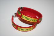 2 ETHIOPIAN  RED COUNTRY FLAG FLEXIBLE BRACELETS WRISTBANDS .. NEW
