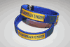2 EUROPEAN UNION BLUE FLAG FLEXIBLE METAL NYLON BRACELETS ... NEW