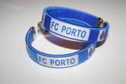 2 FC PORTO PORTUGAL SOCCER FOOTBALL BLUE FLEXIBLE METAL NYLON BRACELETS ... NEW