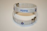 2 FCP PORTO PORTUGAL WHITE SOCCER FOOTBALL FLEXIBLE METAL NYLON BRACELETS ... NEW