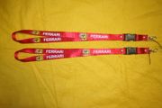 2 FERRARI CAR SYMBOL FULL LOGO RED FERRARI LANYARDS KEYCHAINS PASSHOLDERS
