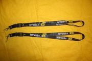 2 FERRARI FULL SYMBOL BLACK LOGO LANYARDS KEYCHAINS PASSHOLDERS
