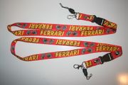 2 FERRARI RACING FLAG RED LANYARDS KEYCHAINS PASSHOLDERS TICKER HOLDERS  ... NEW