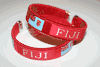 2 FIJI RED COUNTRY FLAG FLEXIBLE BRACELETS WRISTBANDS .. NEW