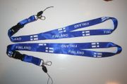 2 FINLAND BLUE COUNTRY FLAG HIGH GLOSS LANYARDS KEYCHAINS PASSHOLDERS .. NEW