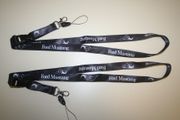 2 FORD MUSTANG BLACK HIGH QUALITY CAR LANYARDS KEYCHAINS PASSHOLDERS .. NEW
