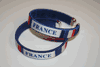 2 FRANCE BLUE COUNTRY FLAG FLEXIBLE NYLON BRACELETS ... FIFA WORLD CUP SOCCER FOOTBALL ... NEW