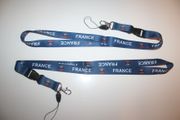 2 FRANCE BLUE FIFA WORLD CUP SOCCER FOOTBALL LANYARDS KEYCHAINS PASSHOLDERS .. HIGH QUALITY .. NEW
