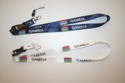 2 GAMBIA COUNTRY FLAG LANYARDS KEYCHAINS PASSHOLDERS ..CHOOSE YOUR COLOR ... NEW
