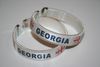 2 GEORGIA COUNTRY FLAG WHITE FLEXIBLE  BRACELETS WRISTBANDS .. NEW