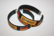 2 GERMANY BLACK COUNTRY FLAG FLEXIBLE C BRACELETS WRISTBANDS . .NEW