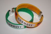 2 GERMANY COUNTRY FLAG C BRACELETS WRISTBANDS .. FIFA WORLD CUP SOCCER FUSSBALL .. NEW