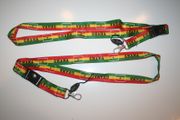 2 GHANA STRIPED COUNTRY FLAG LANYARDS KEYCHAINS PASSHOLDERS .. NEW