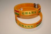2 GHANA YELLOW COUNTRY FLAG BRACELETS ... NEW