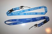 2 GREECE BLUE COUNTRY FLAG LANYARDS KEYCHAINS PASSHOLDERS ... VARIETY ... NEW