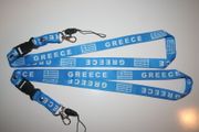 2 GREECE COUNTRY FLAG BLUE LANYARDS KECHAINS PASSHOLDERS .. NEW