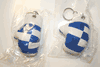 2 GREECE COUNTRY FLAG BOXING GLOVE KEYCHAINS ... NEW